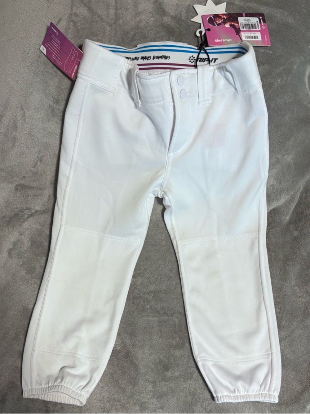 Youth White Girls Softball Pants